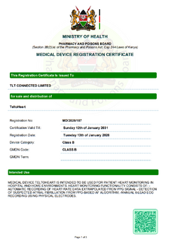 TeltoHeart PPB certificate page 1