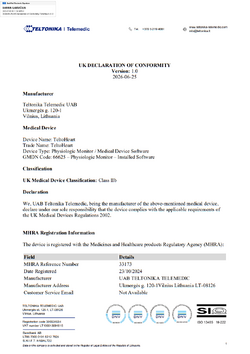 UK Declaration of conformity page 1